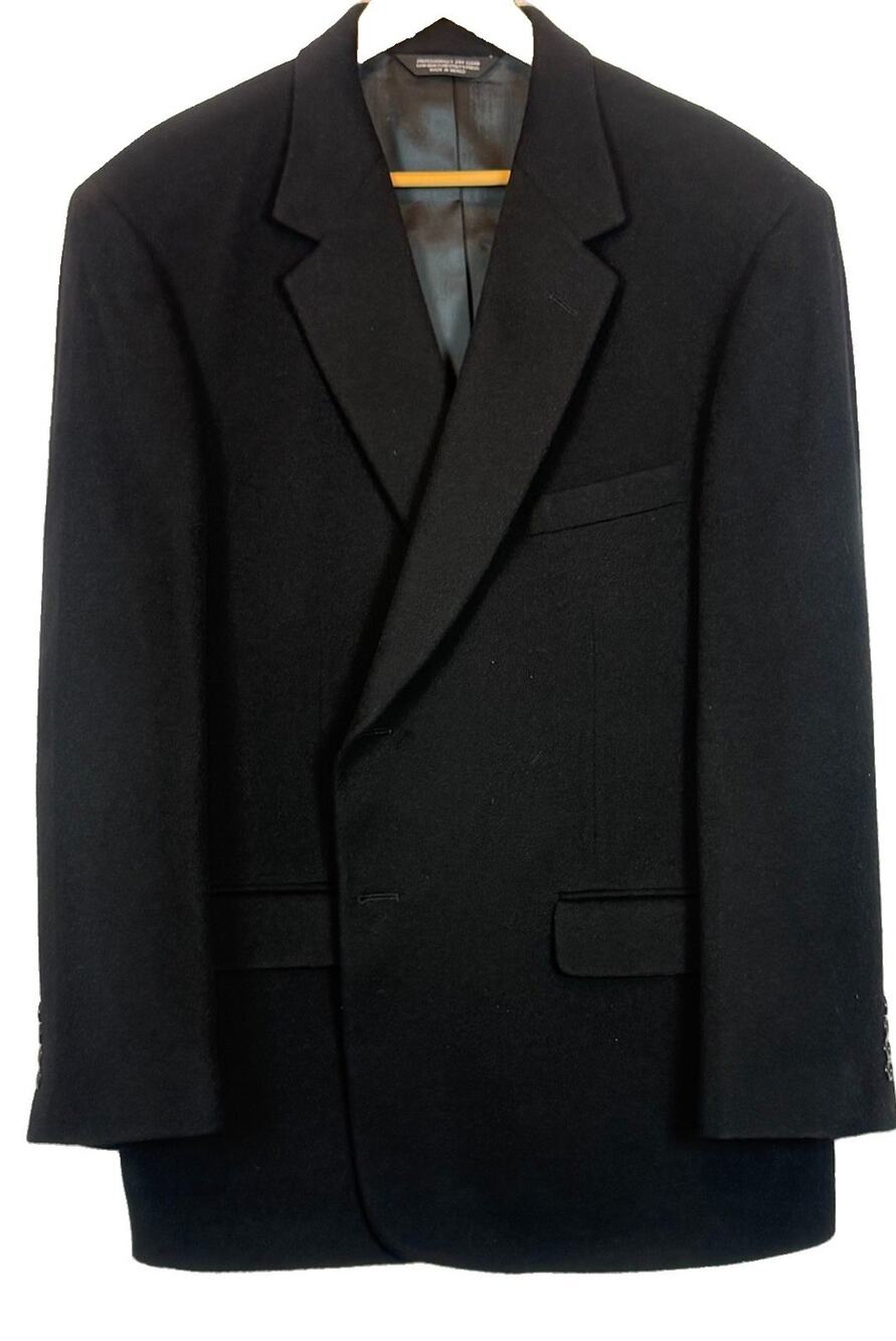 Vintage Evan-Picone 100% Camel Hair Black Blazer Sport Coat Men's 46R Foley's